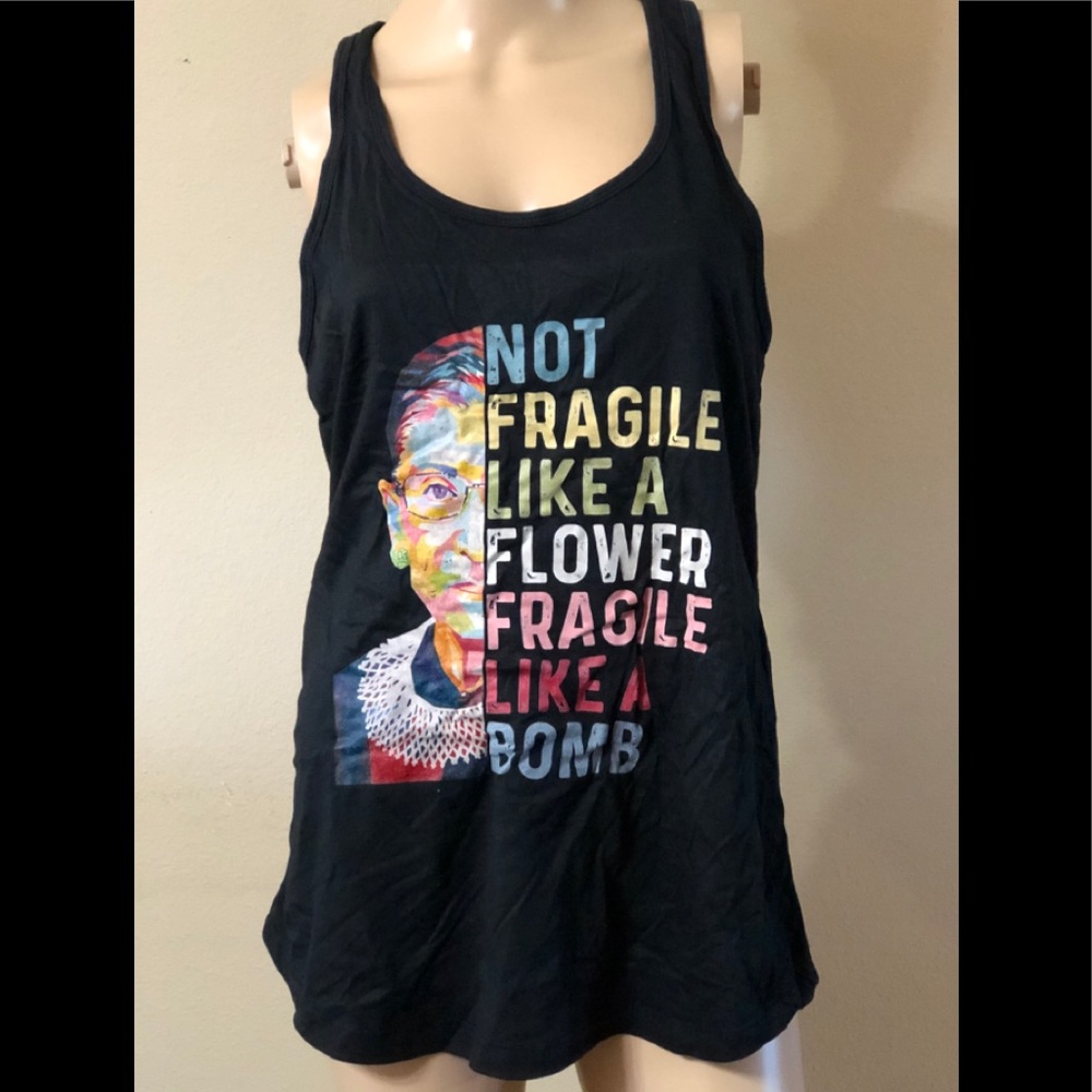 Women’s RBG Printed Racerback Tee, sz XL NWT